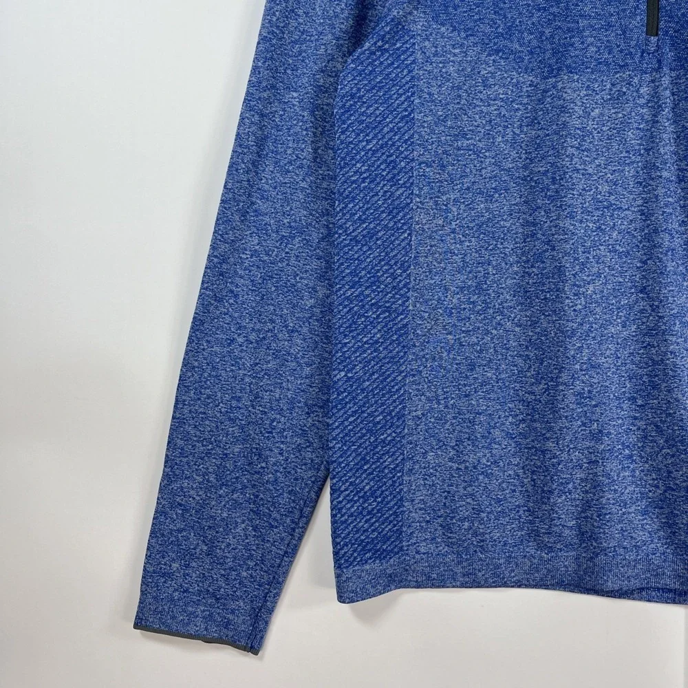 Nike Golf Pullover Mens Large Blue Dri-FIT Quarter Zip Golf Shirt